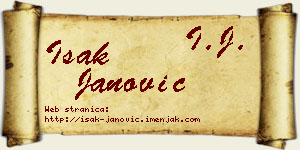 Isak Janović vizit kartica